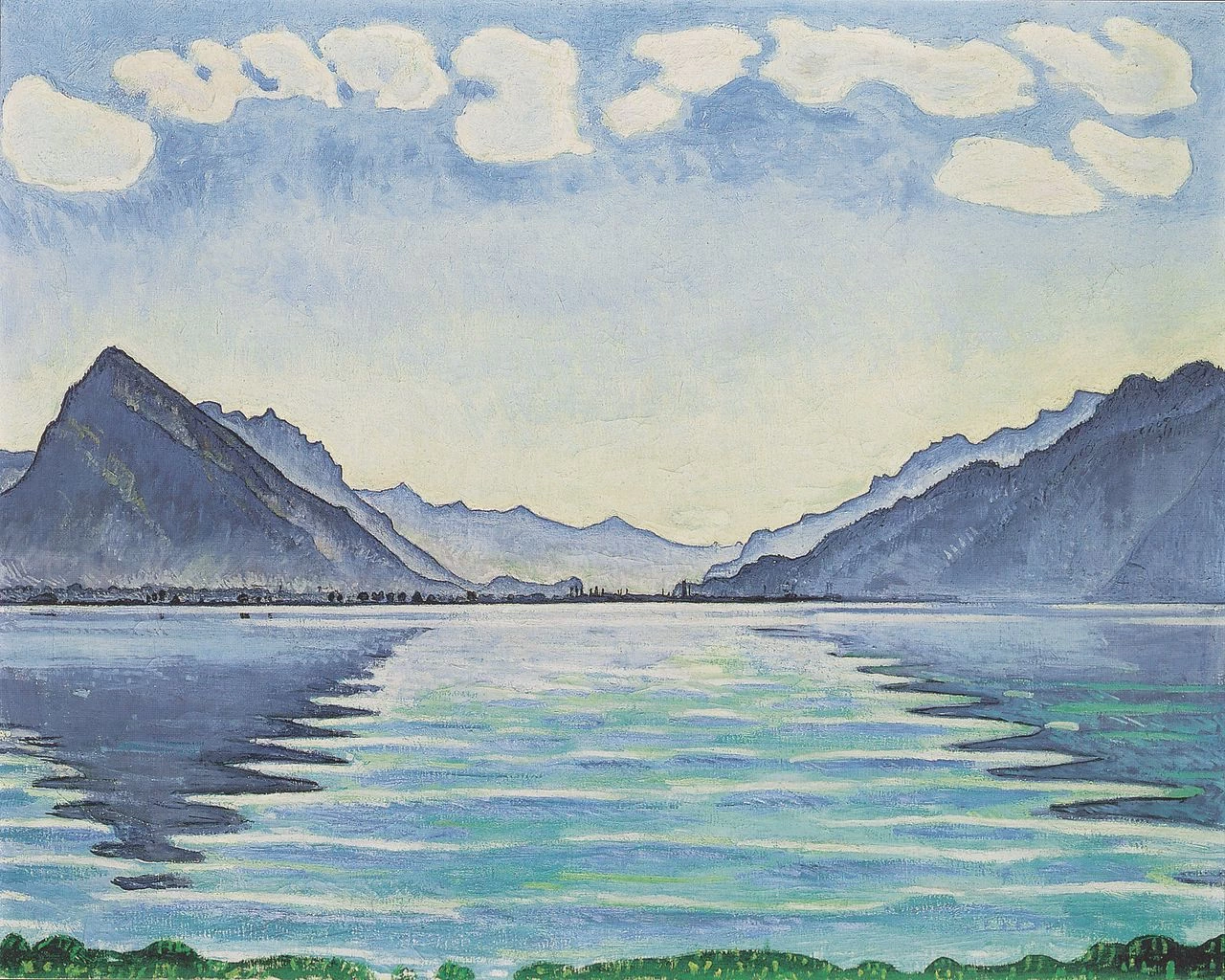 Lago di Thun con riflesso simmetrico